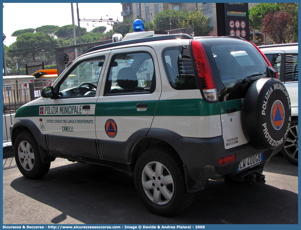 -
Polizia Municipale
Comune di Canelli
Nucleo Protezione Civile
Daihatsu Terios II serie
Parole chiave: Polizia;Locale;Municipale;Langa e Monferrato;Daihatsu;Terios;Protezione;Civile