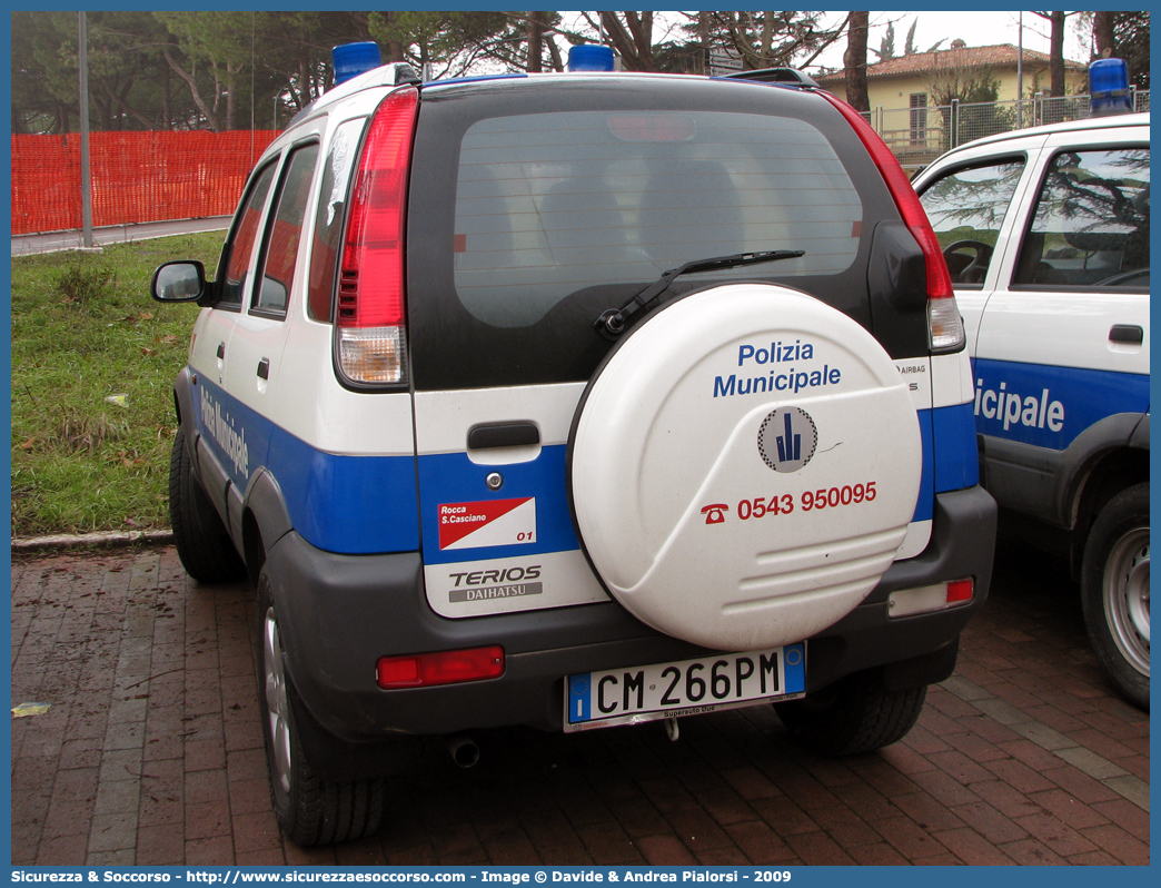 -
Polizia Municipale
Comune di Rocca San Casciano
Daihatsu Terios II serie
Parole chiave: Polizia;Locale;Municipale;Rocca San Casciano;Daihatsu;Terios