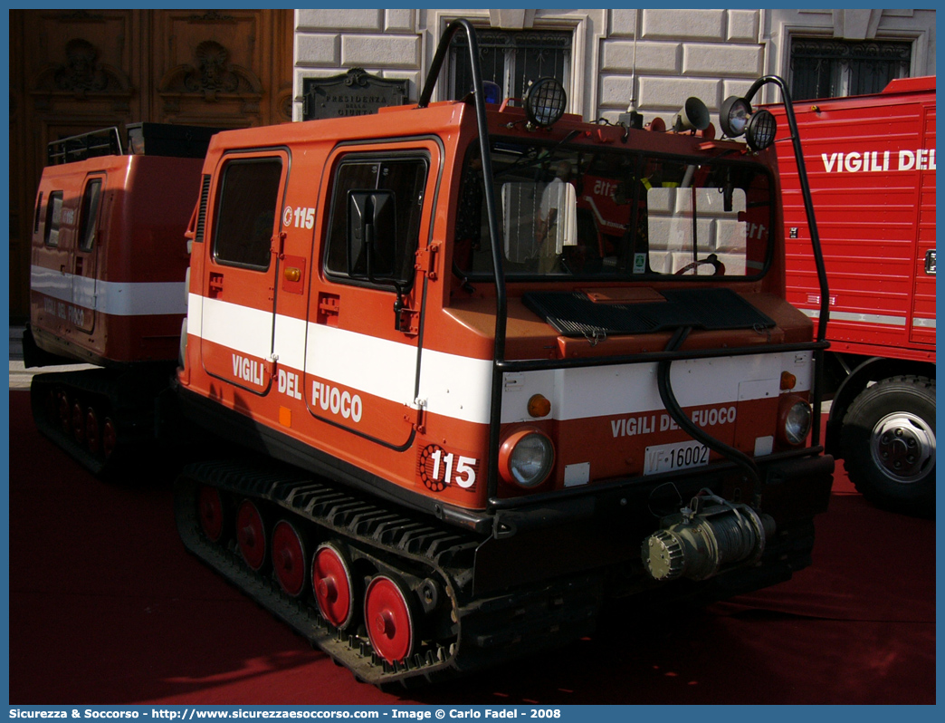 VF 16002
Corpo Nazionale Vigili del Fuoco
Veicoli per Interventi in Ambiente Ostile
Hagglund & Soner Bandvagn 206

Parole chiave: VF;V.F.;VVF;V.V.F.;Corpo;Nazionale;Vigili del Fuoco;Vigili;Fuoco;Ambiente;Ostile;Hagglund;Soner;Bandvagn;206;16002