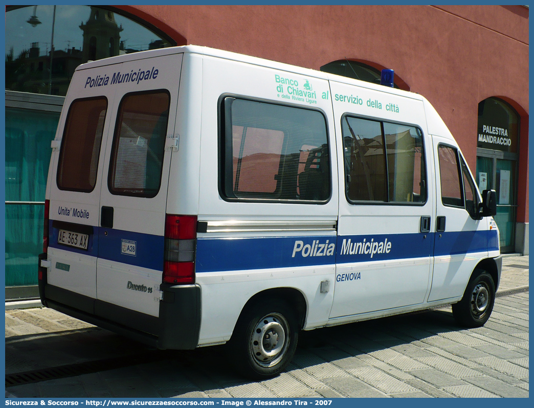 -
Polizia Municipale
Comune di Genova
Fiat Ducato II serie
Parole chiave: Polizia;Locale;Municipale;Genova;Fiat;Ducato