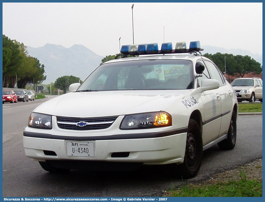 -
Allied Force in Italy
Military Police
Chevrolet Impala VIII serie
Parole chiave: AFI;A.F.I.;Allied Force;Italy;USAF;U.S.A.F.;Air Force;Military;Police;Chevrolet;Impala VIII serie