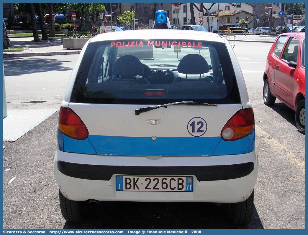 -
Polizia Municipale
Comune di Viterbo
Daewoo Matiz I serie
Parole chiave: Polizia;Locale;Municipale;Viterbo;Daewoo;Matiz