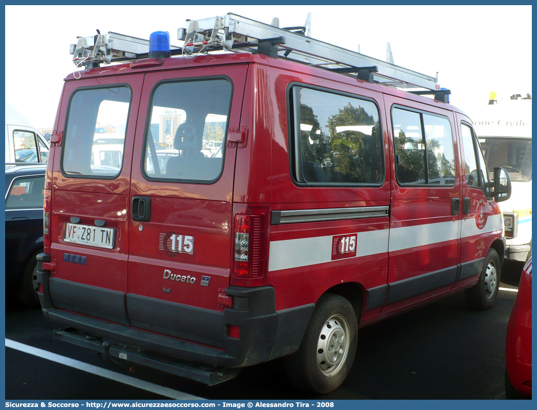 VF Z81TN
Corpo Vigili del Fuoco Volontari Civezzano
Fiat Ducato II serie restyling
Parole chiave: VF;V.F.;Vigili del Fuoco;Vigili;Fuoco;Volontari;Civezzano;Fiat;Ducato III serie;Z81TN