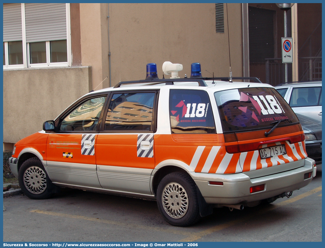 MO 1640
118 Modena Soccorso
Mitsubishi Space Wagon I serie
Allestitore Grazia
Parole chiave: 118;Modena;Soccorso;Automedica;Automedicalizzata;Auto Medica;Auto Medicalizzata;Mitsubishi;Space;Wagon;Grazia