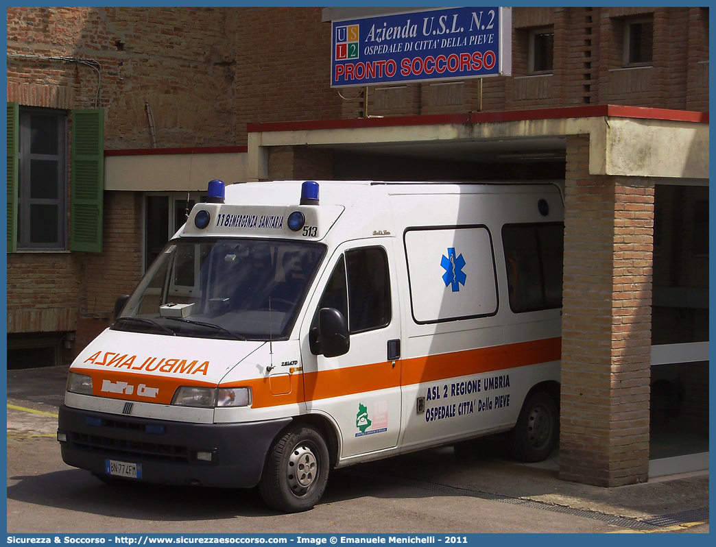 513
118 Umbria Soccorso
Azienda USL Umbria 1
Fiat Ducato II serie
Allestitore Bell's Car
Parole chiave: 118;Umbria;Soccorso;Perugia;Città della Pieve;Citta della Pieve;Ambulanza;Fiat;Ducato;Bell s Car;Bells Car