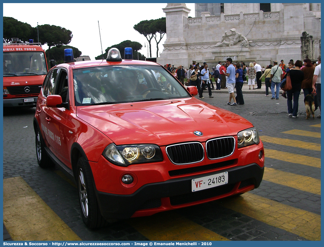 VF 24183
Corpo Nazionale Vigili del Fuoco
Bmw X3 I serie restyling
Parole chiave: VVF;V.V.F.;Corpo;Nazionale;Vigili del Fuoco;Vigili;Fuoco;Bmw;X3;24183