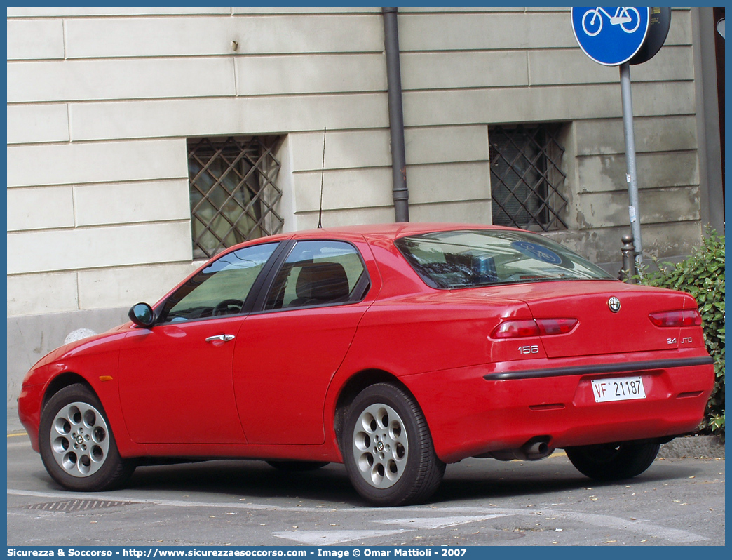 VF 21187
Corpo Nazionale Vigili del Fuoco
Alfa Romeo 156 I serie
Parole chiave: VVF;V.V.F.;Corpo;Nazionale;Vigili;del;Fuoco;Alfa;Romeo;156