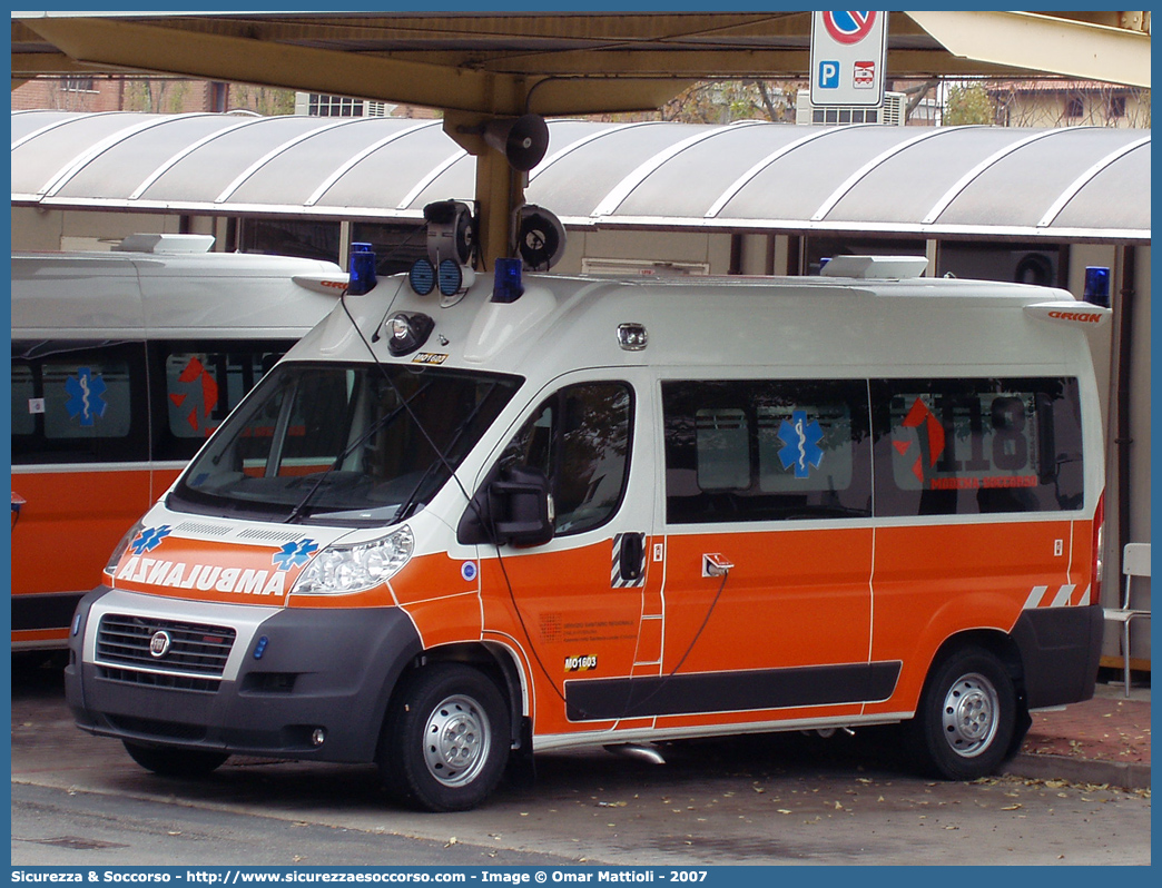 MO 1603
118 Modena Soccorso
Fiat Ducato III serie
Allestitore Orion S.r.l.
Parole chiave: 118;Modena;Soccorso;Ambulanza;Fiat;Ducato;X250;X 250;Orion