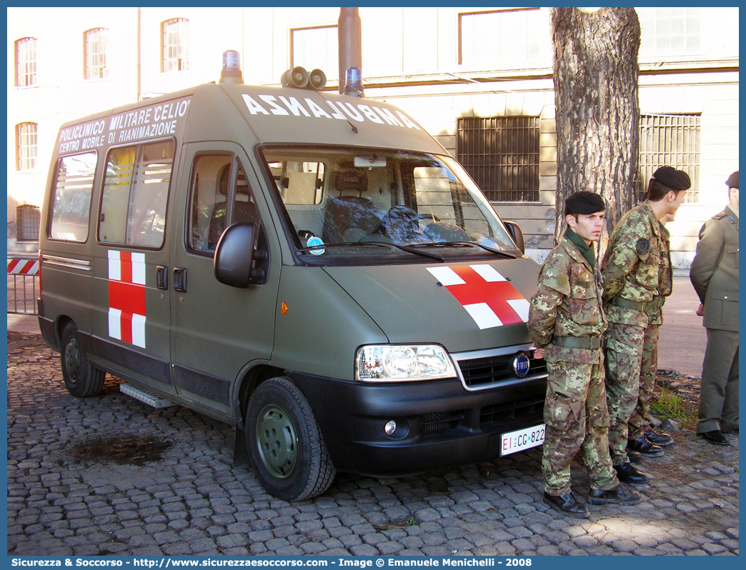 EI CG822
Esercito Italiano
Sanità Militare
Policlinico Militare "Celio"
Fiat Ducato II serie restyling
Allestitore Bollanti S.r.l.
Parole chiave: EI;E.I.;Esercito;Italiano;Sanità Militare;Fiat;Ducato;Bollanti