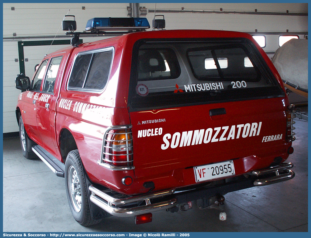 VF 20955
Corpo Nazionale Vigili del Fuoco
Nucleo Soccorso Subacqueo e Acquatico
Mitsubishi L200 III serie restyling
Parole chiave: VVF;V.V.F.;Corpo;Nazionale;Vigili;del;Fuoco;Mitsubishi;L200;L 200;NSSA;N.S.S.A.;Soccorso;Subacqueo;Acquatico;Sommozzatori;Subacquei