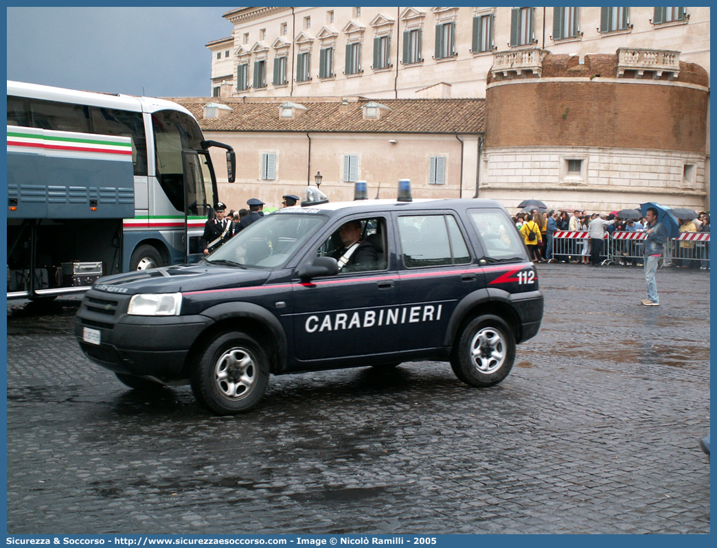 CC BT598
Arma dei Carabinieri
Reparto Carabinieri Presso la Presidenza della Repubblica
Land Rover Freelander I serie
Parole chiave: CCBT598;Arma dei Carabinieri;Reparto Carabinieri Presso la Presidenza della Repubblica;Land Rover Freelander I serie