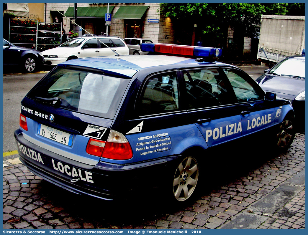 Polizia Locale YA966AB
Polizia Locale
Comune di Attigliano
Bmw Serie 3 E46 Touring restyling
Parole chiave: Polizia;Locale;Municipale;Attigliano;Bmw;Serie 3;E46;Touring;YA966AB;YA 966 AB