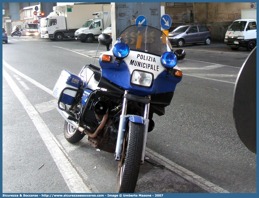 -
Polizia Municipale
Comune di Genova
Moto Guzzi 850-T5
Parole chiave: Polizia;Municipale;Locale;Genova;Moto Guzzi;850-T5