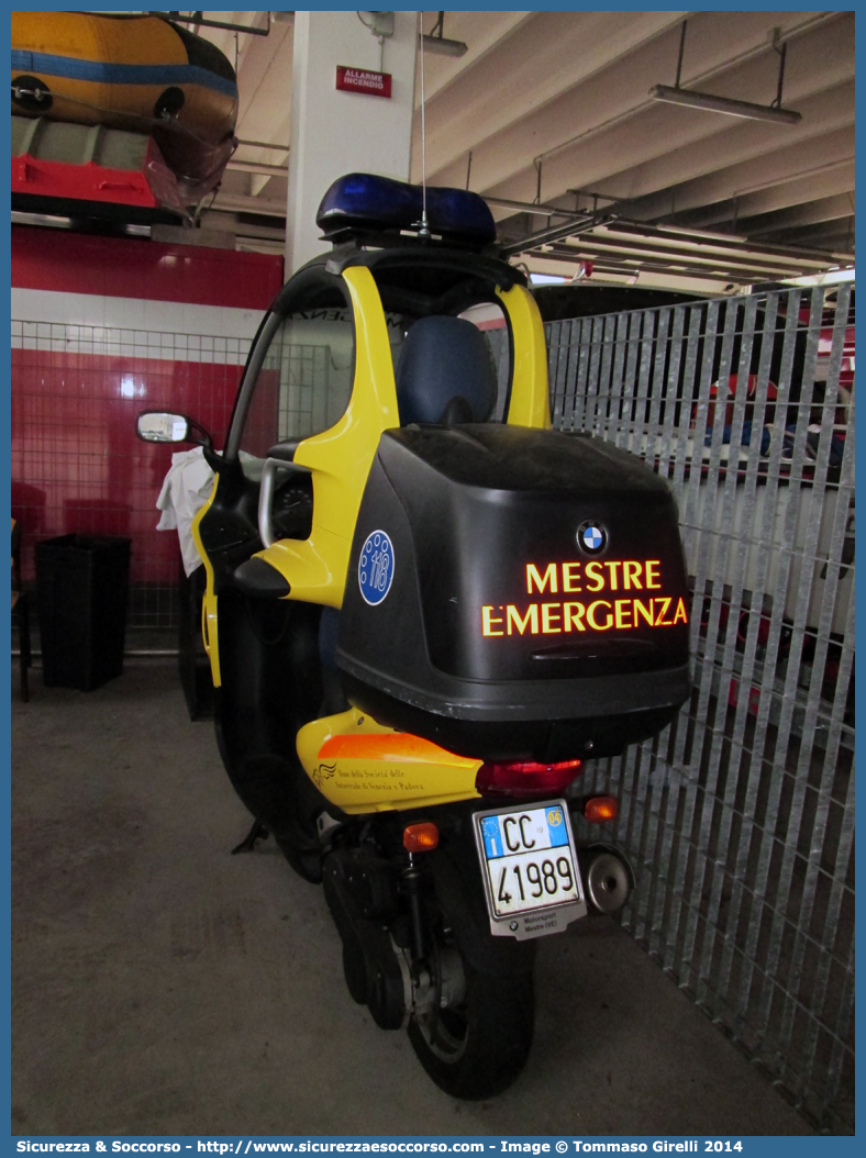 ALFA 22
SUEM 118 Venezia Mestre
Azienda ULSS 3 - Serenissima
Venezia
Bmw C1
Allestitore Emergency Store
Parole chiave: 118;SUEM;S.U.E.M.;Venezia;Mestre;Emergenza;Motomedica;Bmw;C1;Emergency Store