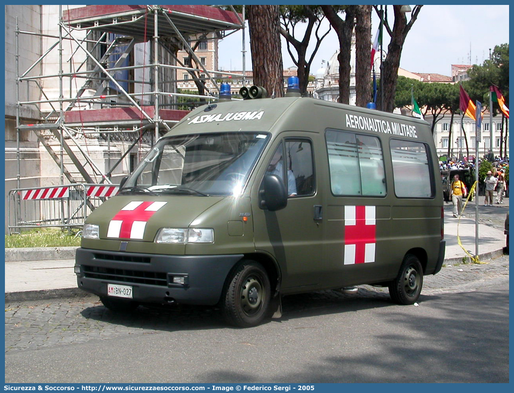 AM BN027
Aeronautica Militare Italiana
Servizio Sanitario
Fiat Ducato II serie
Allestitore Bollanti S.r.l.
Parole chiave: A.M.I.;AMI;Aeronautica;Militare;Italiana;Servizio;Sanitario;Fiat;Ducato;Bollanti