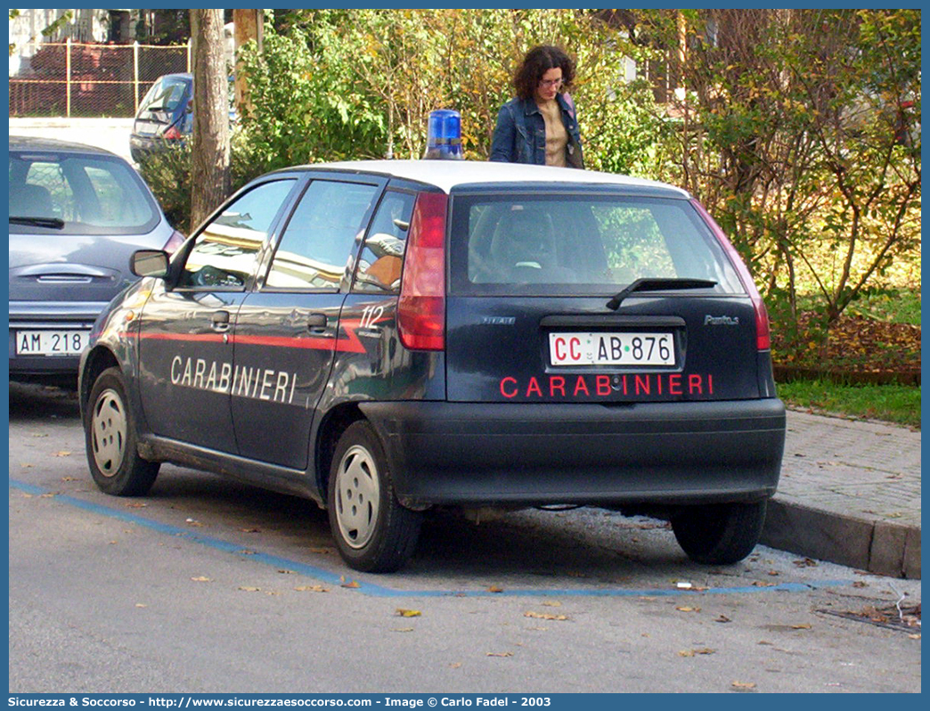 CC AB876
Arma dei Carabinieri
Fiat Punto I serie
Allestitore Elevox S.r.l.
Parole chiave: CC;C.C.;Arma;dei;Carabinieri;Fiat;Punto;Elevox