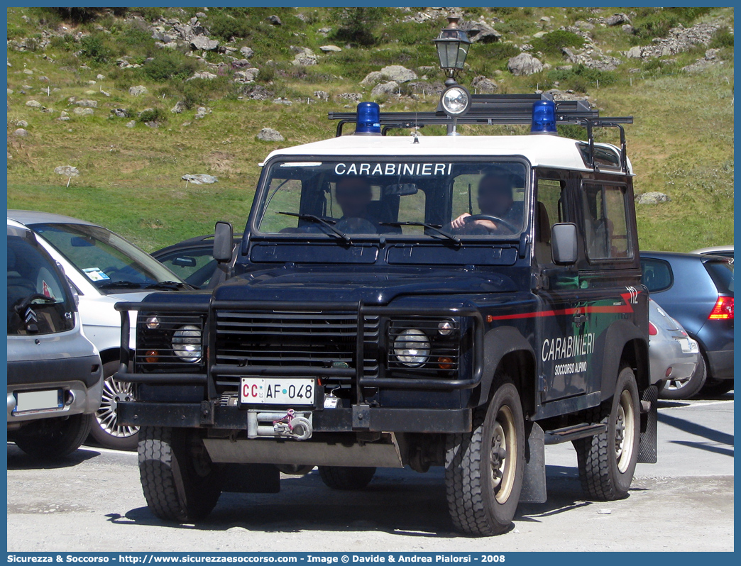 CC AF048
Arma dei Carabinieri
Soccorso Alpino
Land Rover Defender 90
Parole chiave: CC;C.C.;Arma;dei;Carabinieri;Soccorso;Alpino;Land;Rover;Defender;90