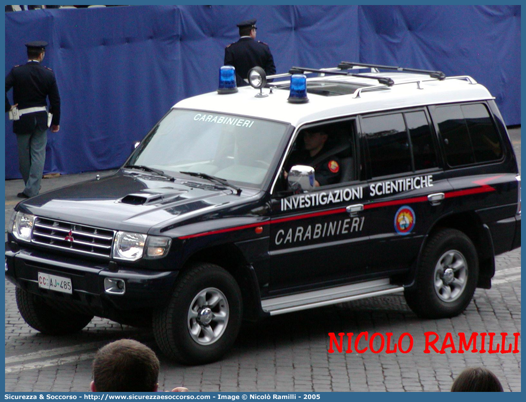 CC AJ485
Arma dei Carabinieri
Raggruppamento Carabinieri Investigazioni Scientifiche
Mitsubishi Pajero V20 LWB
Parole chiave: CCAJ485;Arma dei Carabinieri;Raggruppamento Carabinieri Investigazioni Scientifiche;RACIS;RIS;Mitsubishi Pajero V20 LWB