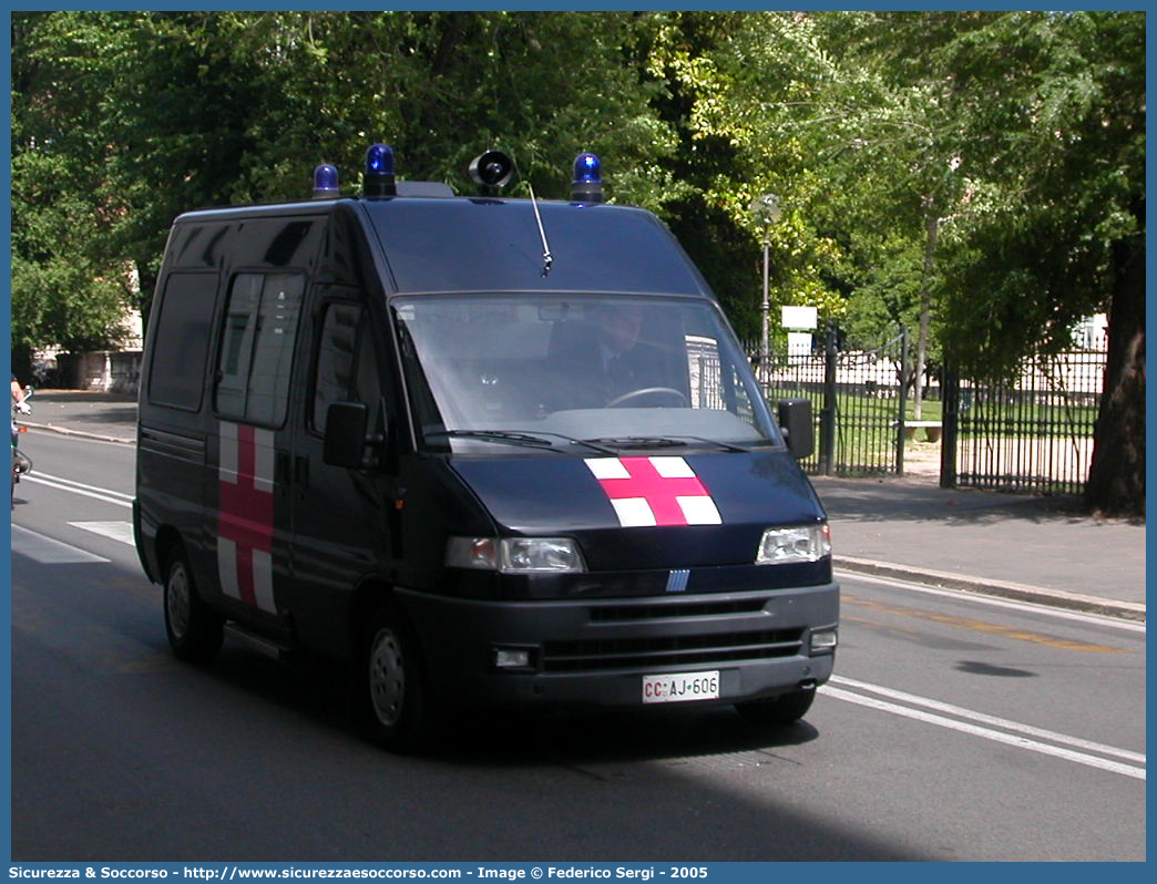 CC AJ606
Arma dei Carabinieri
Servizio Sanitario
Fiat Ducato II serie
Parole chiave: CC;C.C.;Arma;dei;Carabinieri;Servizio;Sanitario;Ambulanza;Autoambulanza;Fiat;Ducato