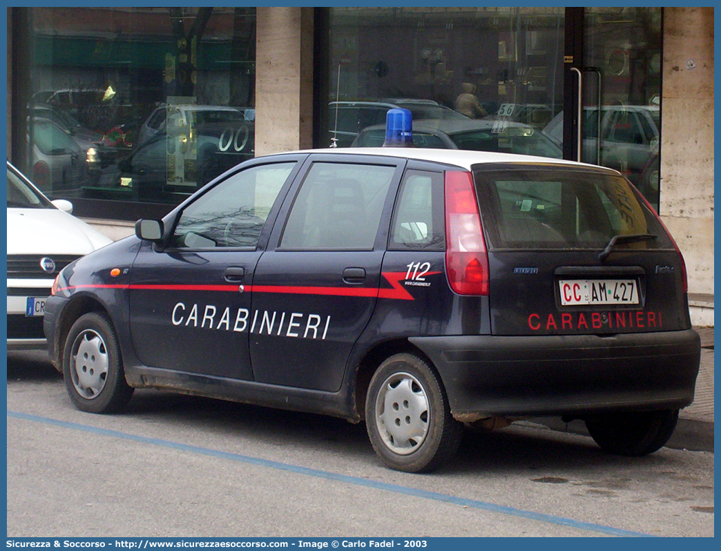 CC AM427
Arma dei Carabinieri
Fiat Punto I serie
Allestitore Elevox S.r.l.
Parole chiave: CC;C.C.;Arma;dei;Carabinieri;Fiat;Punto;Elevox