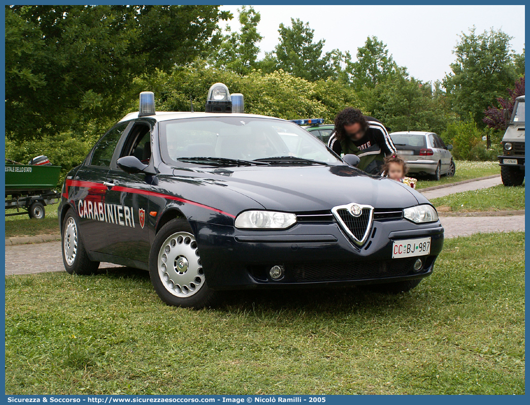 CC BJ987
Arma dei Carabinieri
Alfa Romeo 156 I serie
con sistema "Falco"
Parole chiave: CC;C.C.;Arma;dei;Carabinieri;Nucleo;Operativo;e;Radiomobile;Radio Mobile;NORM;N.O.R.M.;NRM;N.R.M.;Alfa;Romeo;156