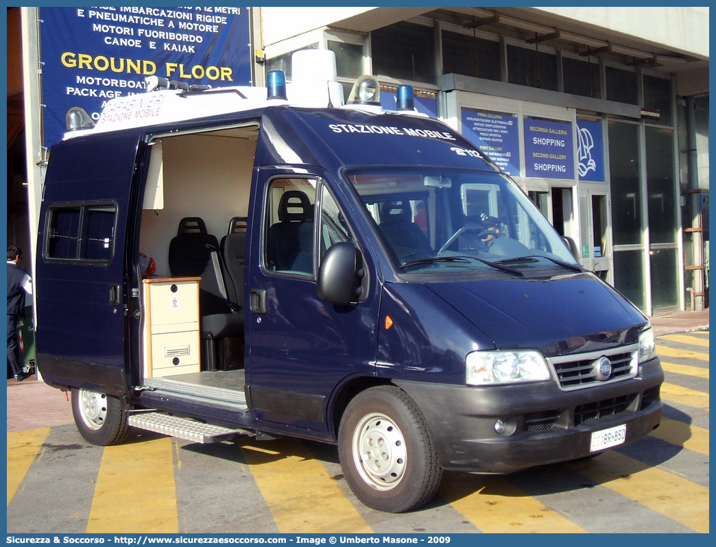 CC BR850
Arma dei Carabinieri
Fiat Ducato II serie restyling
Stazione Mobile
Allestitore Elevox S.r.l.
Parole chiave: CC;C.C.;Arma;Carabinieri;Fiat;Ducato;Stazione;Mobile;Elevox