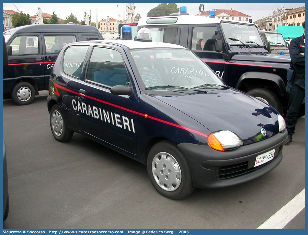 CC BS336
Arma dei Carabinieri
Fiat Seicento Elettra
Parole chiave: CCBS336;Arma dei Carabinieri;Fiat Seicento Elettra