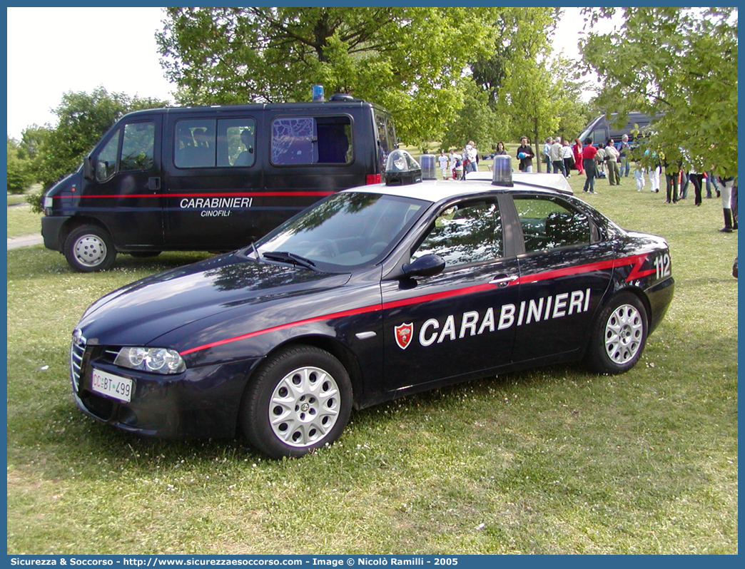 CC BT499
Arma dei Carabinieri
Alfa Romeo 156 II serie
con sistema "Falco"
Parole chiave: CCBT499;Arma dei Carabinieri;Alfa Romeo 156 II serie;Falco