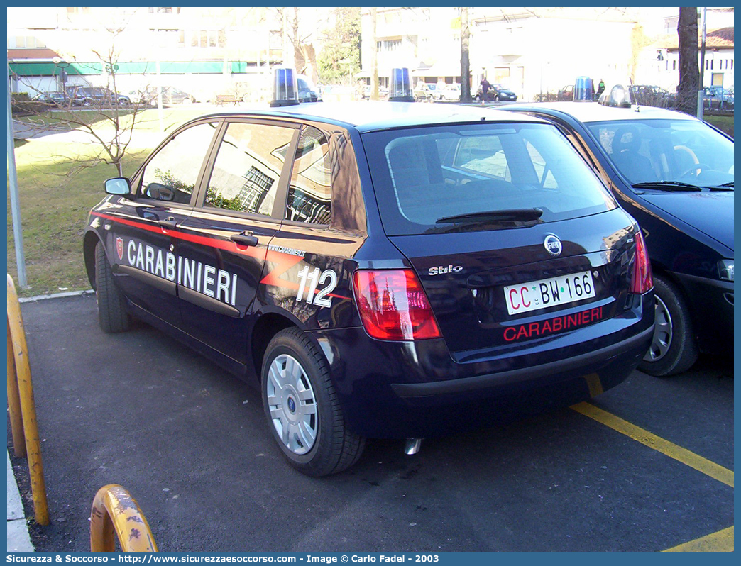 CC BW166
Arma dei Carabinieri
Fiat Stilo II serie
Parole chiave: CC;C.C.;Arma;dei;Carabinieri;Nucleo;Radiomobile;Radio;Mobile;Pattuglia;Pattuglie;Mobile;Mobili;di;Zona;Fiat;Stilo