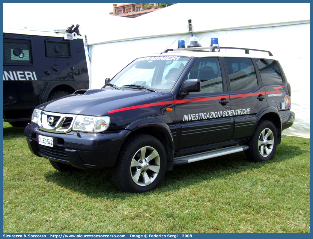 CC BZ542
Arma dei Carabinieri
Raggruppamento Carabinieri
Investigazioni Scientifiche
Nissan Terrano III serie
Allestitore Bollanti S.r.l.
Parole chiave: CCBZ542;Arma dei Carabinieri;Raggruppamento Carabinieri Investigazioni Scientifiche;RACIS;RIS;Nissan Terrano III serie