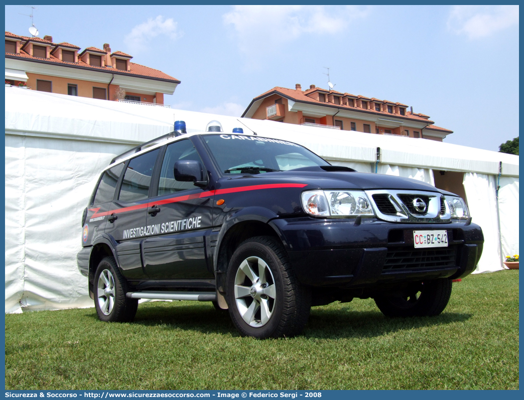 CC BZ542
Arma dei Carabinieri
Raggruppamento Carabinieri
Investigazioni Scientifiche
Nissan Terrano III serie
Allestitore Bollanti S.r.l.
Parole chiave: CCBZ542;Arma dei Carabinieri;Raggruppamento Carabinieri Investigazioni Scientifiche;RACIS;RIS;Nissan Terrano III serie