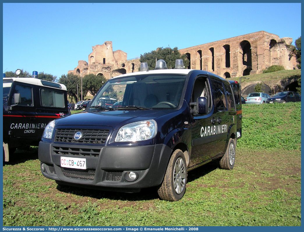 CC CB467
Arma dei Carabinieri
Centro e Nuclei Cinofili
Fiat Doblò I serie restyling
Parole chiave: CC;C.C.;Arma;Carabinieri;Centro;Nuclei;Nucleo;Cinofili;Fiat;Doblò;CB467