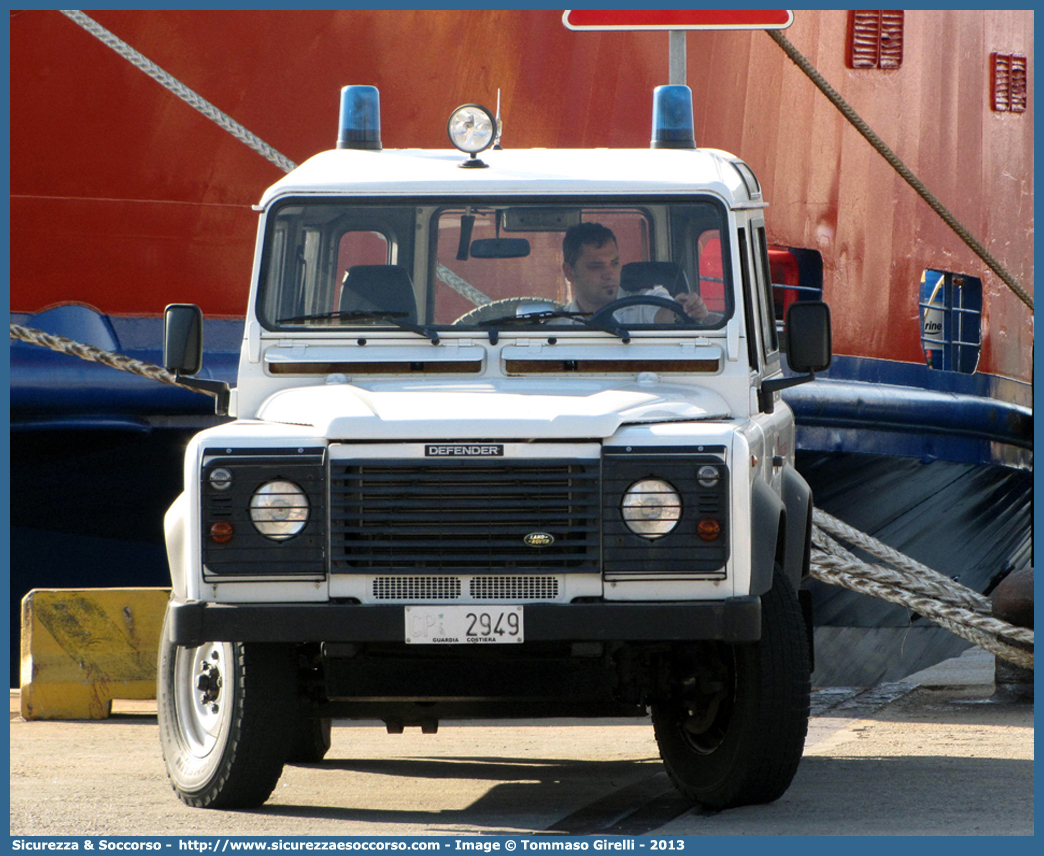 CP 2949
Corpo delle Capitanerie di Porto
Guardia Costiera
Land Rover Defender 90
Parole chiave: CP;GC;C.P.;G.C.;Guardia Costiera;Capitaneria di Porto;Capitanerie di Porto;Land Rover;Defender;90;2949