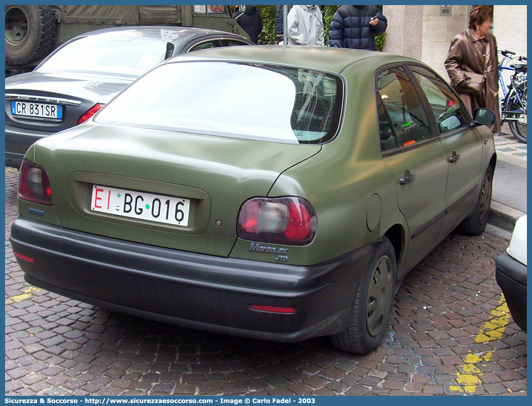 EI BG019
Esercito Italiano
Fiat Marea
Parole chiave: EI;E.I.;Esercito;Italiano;Autovetture;Fiat;Marea;BG019