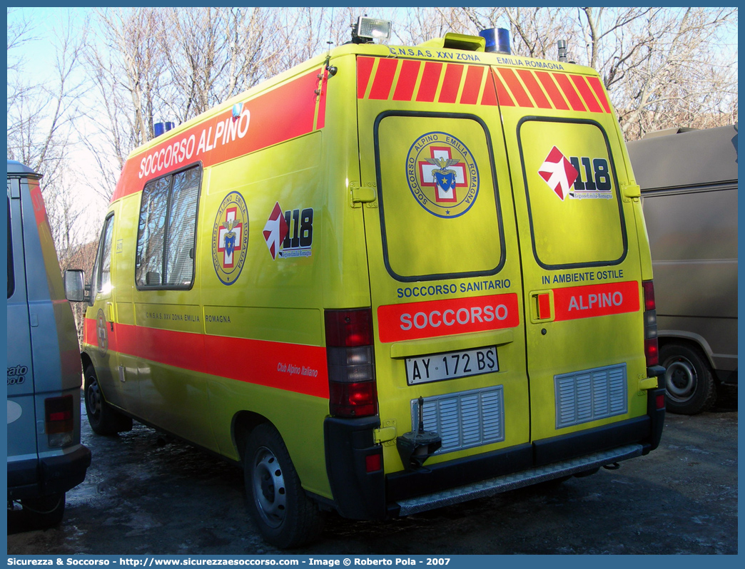 SA 070
Corpo Nazionale
Soccorso Alpino e Speleologico
Delegazione Alpina
XXV Emilia Romagna
Fiat Ducato II serie
Parole chiave: CNSAS;C.N.S.A.S.;Corpo;Nazionale;Soccorso;Alpino;Speleologico;Emilia;Romagna;SAER;S.A.E.R.;Fiat;Ducato