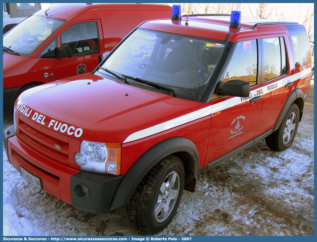 VF 4D3TN
Corpo Volontario Vigili del Fuoco Consorzio di Primiero
Land Rover Discovery 3
Parole chiave: VF;V.F.;Vigili del Fuoco;Vigili;Fuoco;Volontari;Consorzio;Primiero;Land Rover;Discovery 3;4D3TN