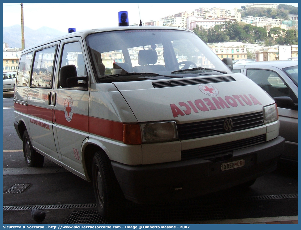 CRI 13858
Croce Rossa Italiana
Genova
Volkswagen Transporter T4
Parole chiave: CRI;C.R.I.;Croce Rossa Italiana;Automedica;Auto Medica;Automedicalizzata;Auto Medicalizzata;Volkswagen;Transporter;T4;Genova;13858