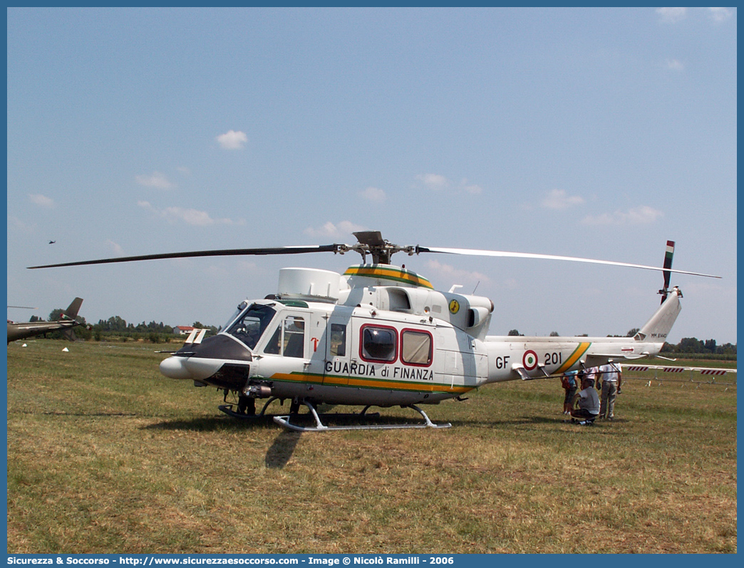 MM81443 / GF 201
Guardia di Finanza
R.O.A.N. Componente Aerea
Agusta Bell AB412 HP
Parole chiave: GdiF;G.D.F.;GDF;Guardia di Finanza;R.O.A.N.;ROAN;Componente Aerea;Agusta Bell;AB412 HP;201