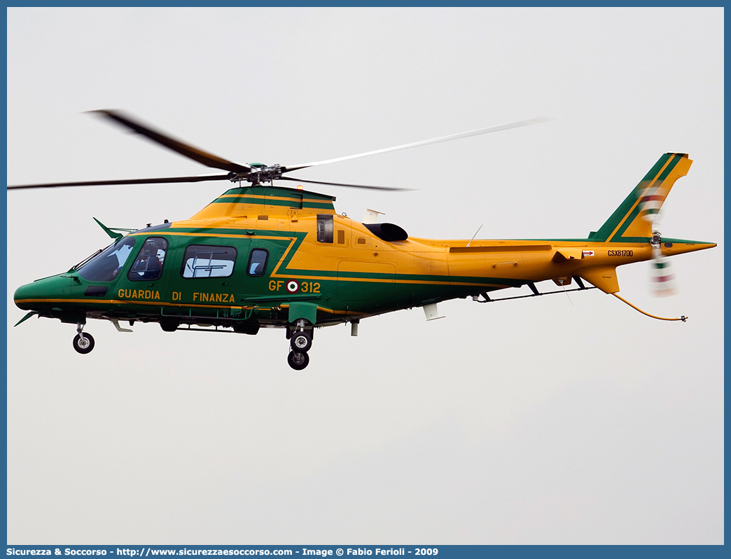 MM81700 / GF 312
Guardia di Finanza
R.O.A.N. Componente Aerea
Agusta Westland AW109N Nexus
Parole chiave: GdiF;G.D.F.;GDF;Guardia di Finanza;R.O.A.N.;ROAN;Componente Aerea;Agusta Westland;AW109N Nexus;312