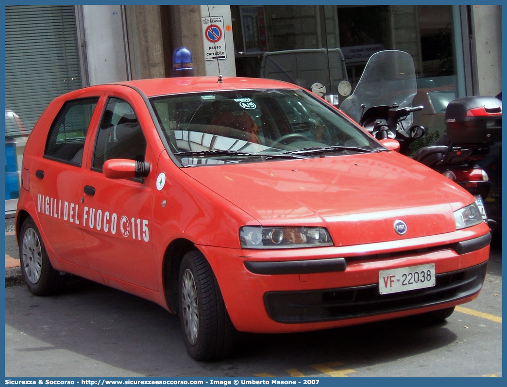 VF 22038
Corpo Nazionale Vigili del Fuoco
Nucleo Elicotteri
Fiat Punto II serie
Parole chiave: VF;V.F.;VVF;V.V.F.;Corpo;Nazionale;Vigili del Fuoco;Vigili;Fuoco;Elicotteri;Fiat;Punto