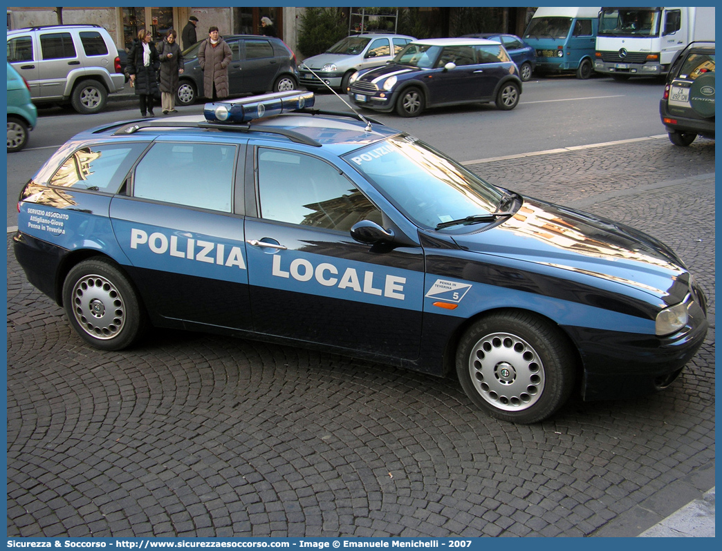 Polizia Locale YA008AC
Polizia Locale
Comune di Penna in Teverina
Alfa Romeo 156 Sportwagon I serie
Parole chiave: Polizia;Locale;Municipale;Giove;Alfa Romeo;156;Sportwagon;YA008AC