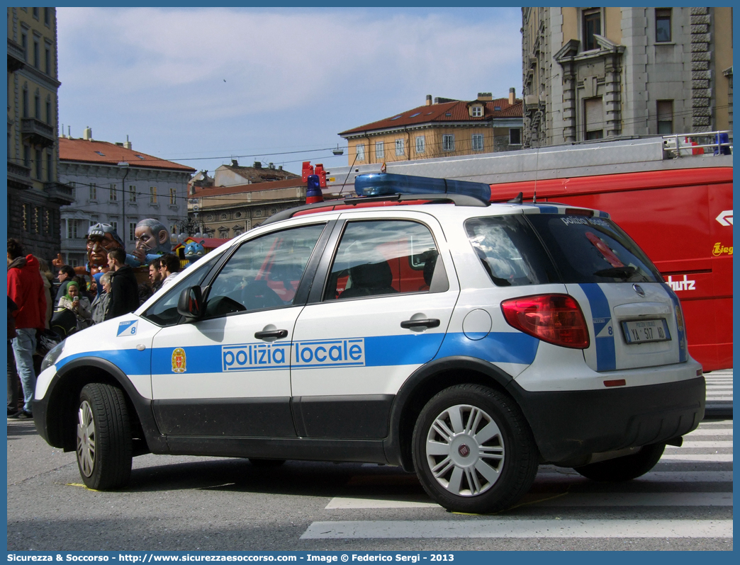 Polizia Locale YA517AD
Polizia Locale
Comune di Trieste
Fiat Sedici II serie
Parole chiave: Polizia;Municipale;Locale;Trieste;Fiat;Sedici;YA517AD