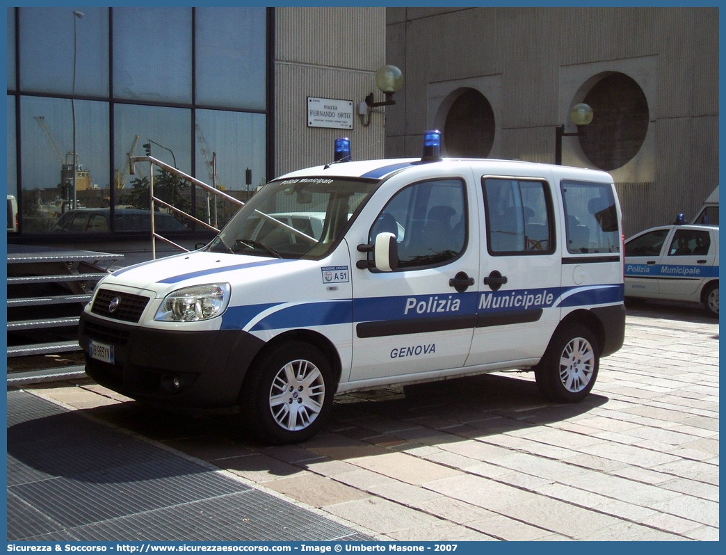 -
Polizia Municipale
Comune di Genova
Fiat Doblò I serie restyling
Parole chiave: Polizia;Locale;Municipale;Genova;Fiat;Doblò