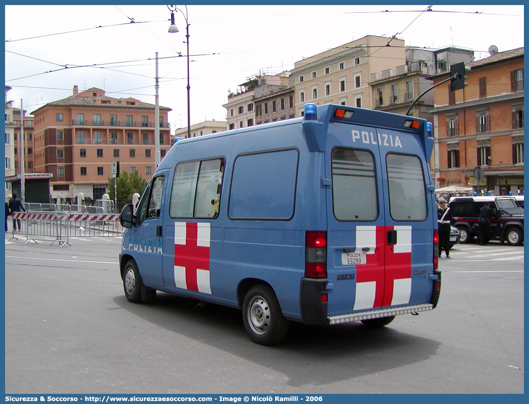 Polizia E6289
Polizia di Stato
Servizio Sanitario
Fiat Ducato II serie
Parole chiave: Polizia di Stato;Polizia;PS;Servizio Sanitario;Fiat;Ducato II serie;Ambulanza;E6289