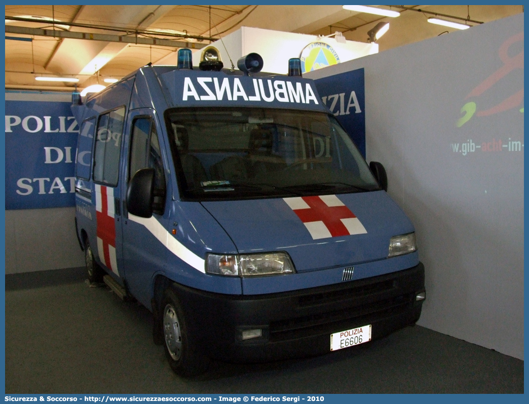 Polizia E6606
Polizia di Stato
Servizio Sanitario
Fiat Ducato II serie
Parole chiave: Polizia di Stato;Polizia;PS;Servizio Sanitario;Fiat;Ducato II serie;Ambulanza;E6606