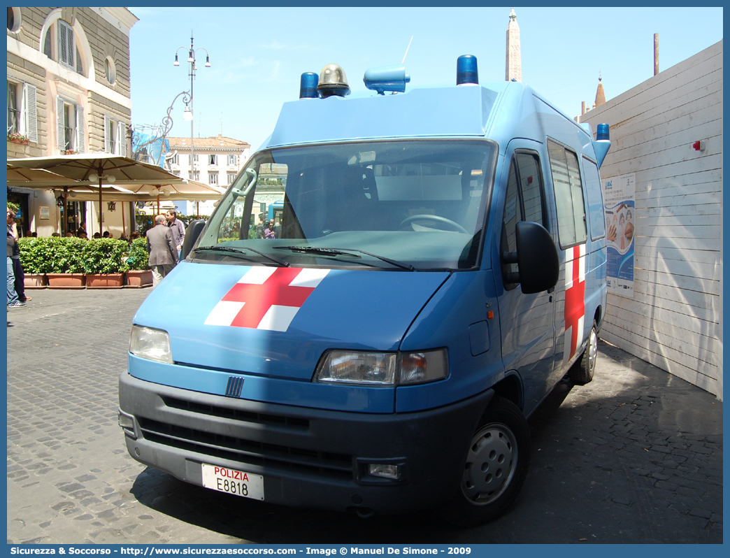 Polizia E8818
Polizia di Stato
Servizio Sanitario
Fiat Ducato II serie
Parole chiave: Polizia di Stato;Polizia;PS;Servizio Sanitario;Fiat;Ducato II serie;Ambulanza;E8818