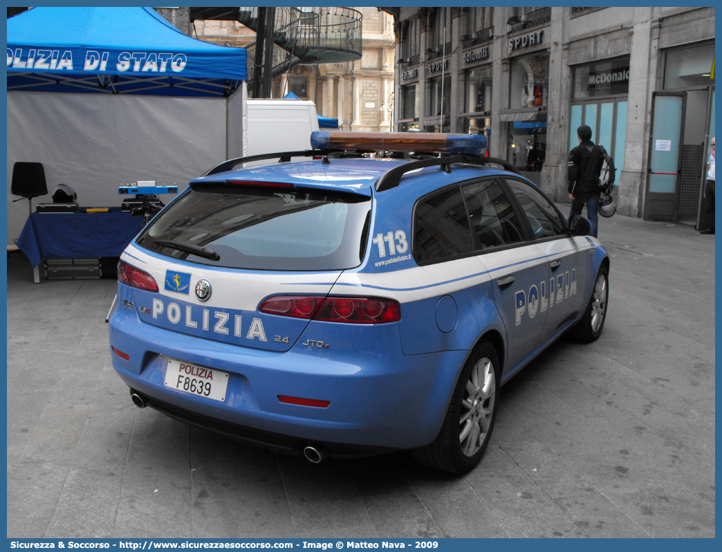 Polizia F8639
Polizia di Stato
Polizia Stradale
Alfa Romeo 159 Sportwagon
Parole chiave: Polizia di Stato;Polizia;PS;Polizia Stradale;Alfa Romeo;159 Sportwagon;F8639