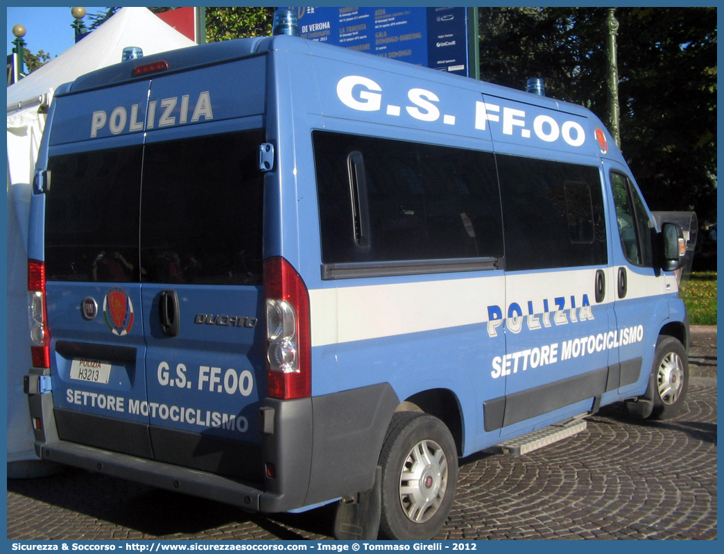 Polizia H3213
Polizia di Stato
Gruppo Sportivo "Fiamme Oro"
Fiat Ducato III serie
Settore Motociclismo
Parole chiave: PS;P.S.;Polizia di Stato;Gruppo Sportivo;Fiamme Oro;Fiat;Ducato;X250;Settore;Motociclismo;H3213