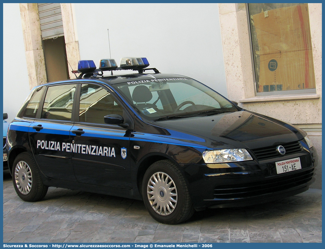 Polizia Penitenziaria 151AE
Polizia Penitenziaria
Nucleo Traduzioni e Piantonamenti
Fiat Stilo II serie
Parole chiave: PP;P.P.;Pol.Pen;PolPen;AdiC;A.diC.;Agenti;di;Custodia;Polizia;Penitenziaria;Nucleo;Traduzioni;Piantonamenti;Fiat;Stilo