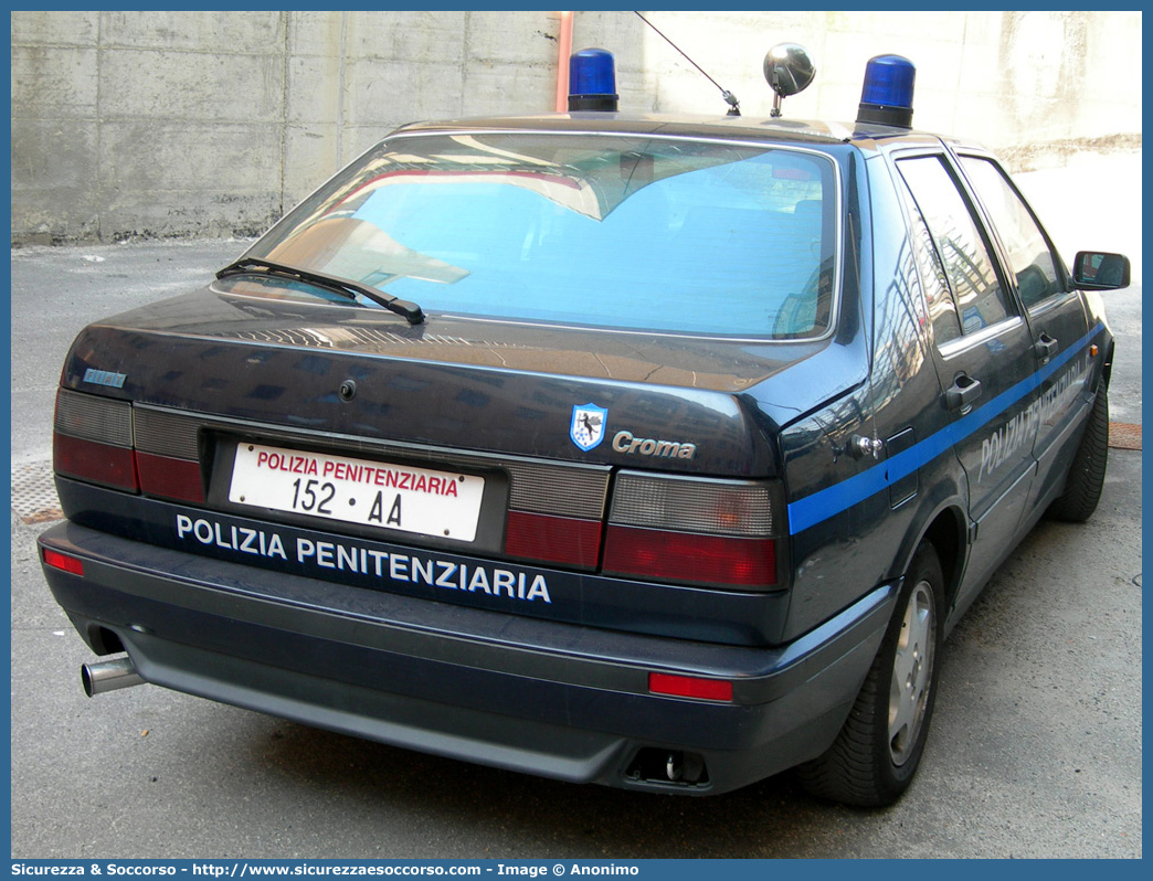 Polizia Penitenziaria 152AA
Polizia Penitenziaria
Nucleo Traduzioni e Piantonamenti
Fiat Croma II serie
Parole chiave: 152AA;Polizia Penitenziaria;Nucleo Traduzioni e Piantonamenti;Fiat Croma II serie